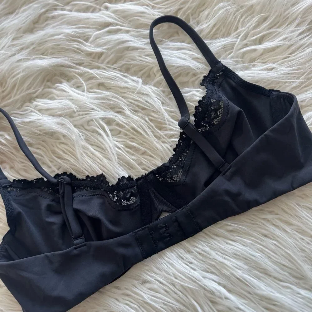 Skims Fits Everybody Lace Demi Underwire Bra Onyx Size 34D - Picture 5 of 5